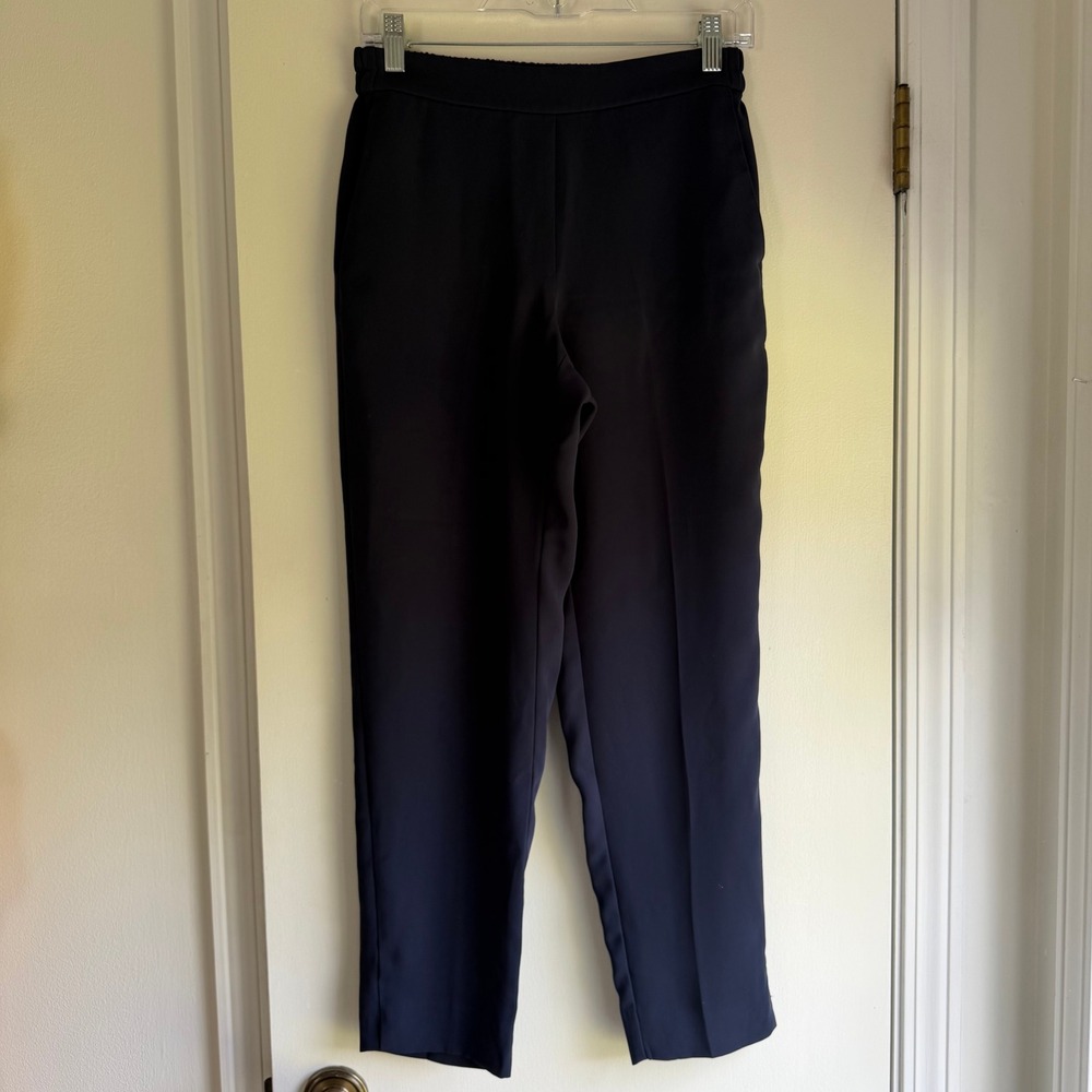 J.Crew Jamie Pant Navy Blue Tapered Leg Elastic Back Trousers Womens 4